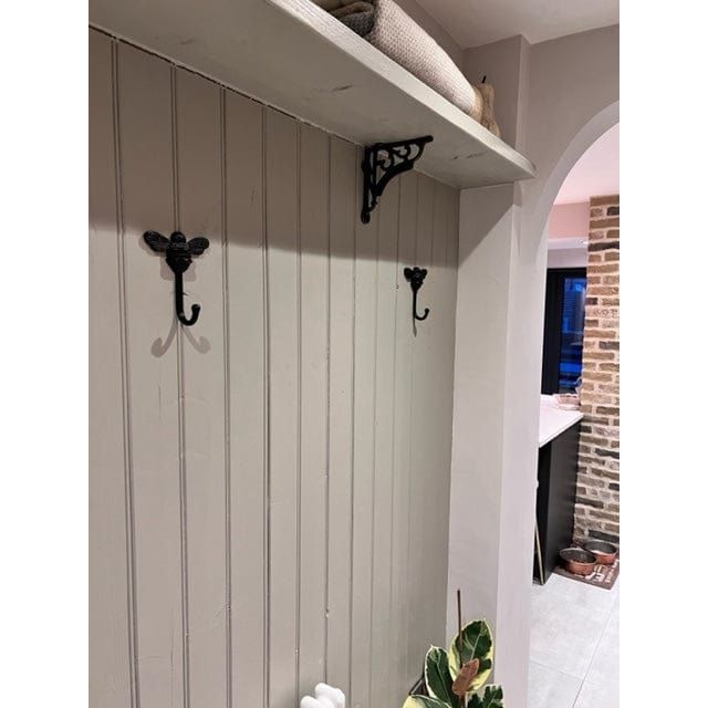 Brass bee Coat Hook - Black Finish - Brass bee