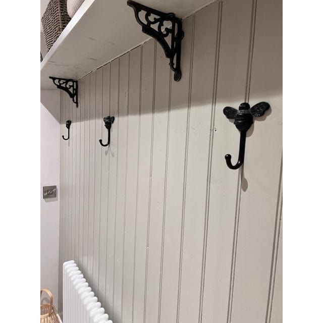 Brass bee Coat Hook - Black Finish - Brass bee