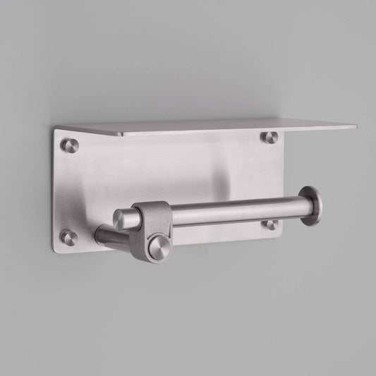 Buster + Punch Toilet Roll Holder / With Shelf / Cast Steel
