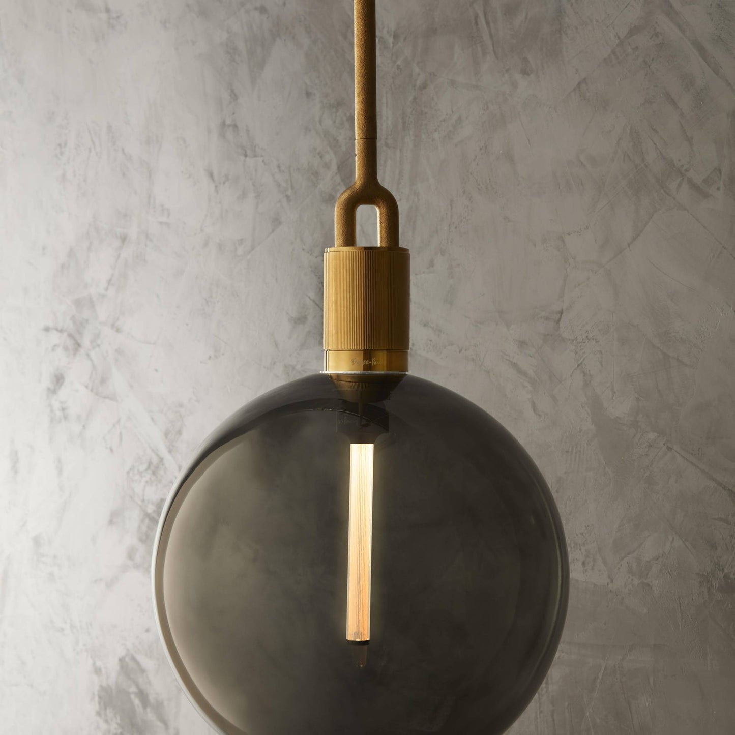 Buster + Punch Forked Pendant / Linear / Globe / Smoked / Medium