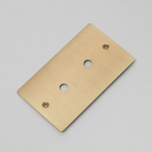 2G Wall Plate / For 2 Dimmers Or Toggles Brass