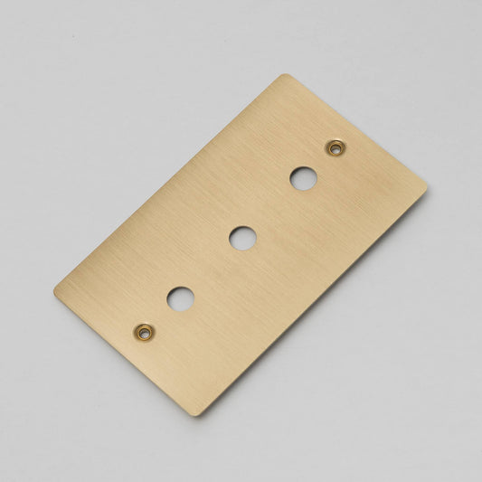 2G Wall Plate / For 3 Dimmers Or Toggles Brass
