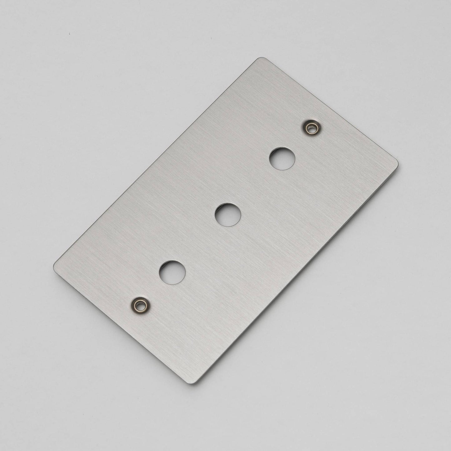 2G Wall Plate / For 3 Dimmers Or Toggles Steel