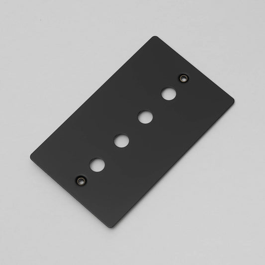 2G Wall Plate / For 4 Dimmers Or Toggles Black