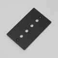 2G Wall Plate / For 4 Dimmers Or Toggles Black