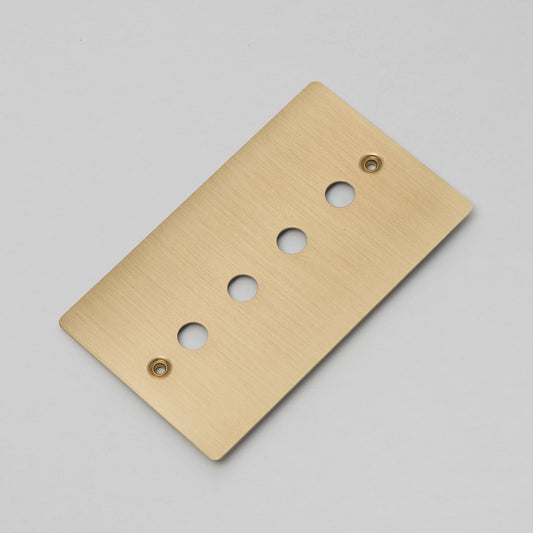 2G Wall Plate / For 4 Dimmers Or Toggles Brass