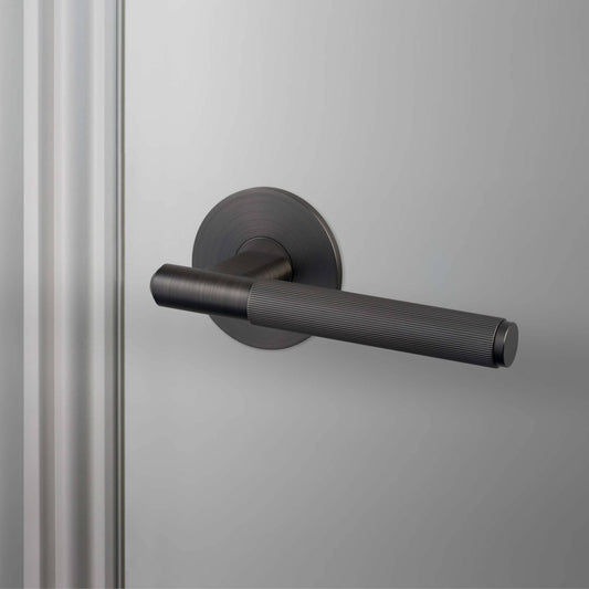 Buster + Punch Door Handle Set / Linear / Sprung Smoked Bronze