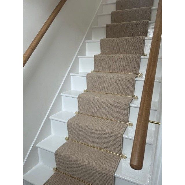 Polished Brass Finish Stair Rods with Mushroom Finials - 725mm