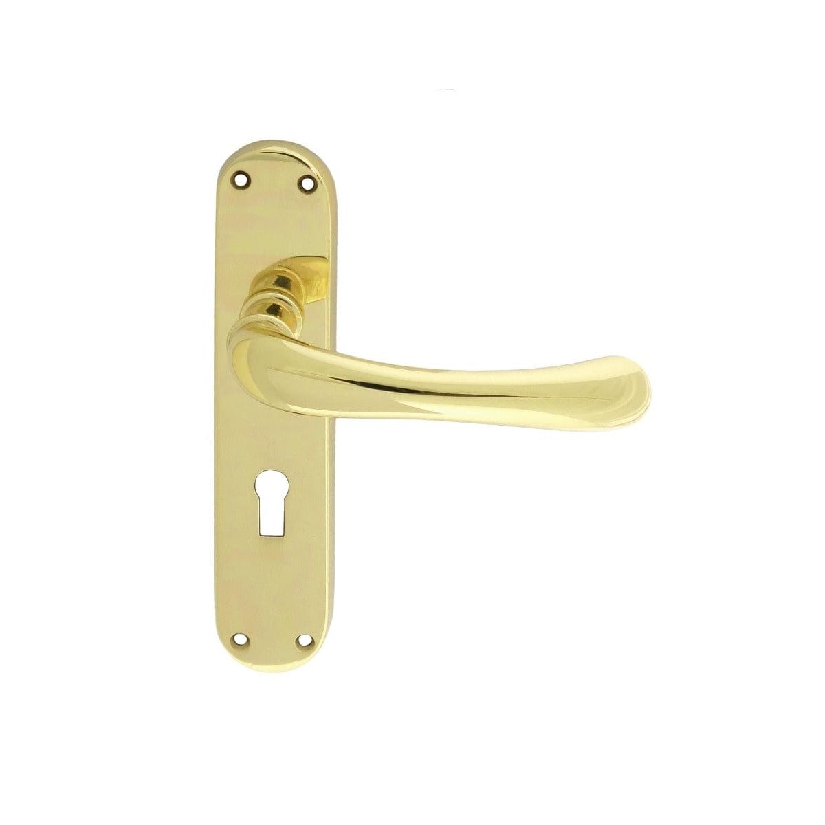 Carlisle Brass Handles Polished Brass Ibra Lever On Backplate - Lock 57Mm C/C Otl (Polished Brass) 185Mm X 40Mm