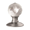 Carlisle Brass Knobs Satin Chrome Ice Facetted Crystal Knob