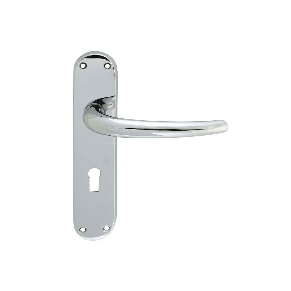 Carlisle Brass Handles Polished Chrome Lilla Lever On Backplate - Lock 57Mm C/C Cro (Polished Chrome) 185Mm X 40Mm