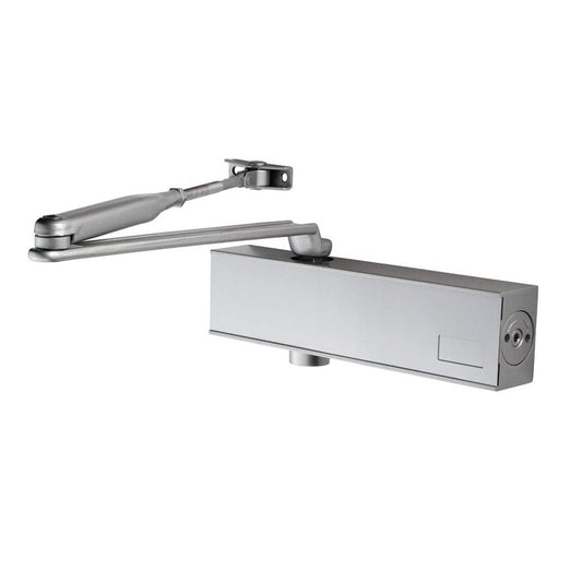 Carlisle Brass Closers Silver Overhead Door Closer Variable Power Size 2-4 C/W Backcheck & Fig 66 Bracket