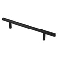 Carlisle Brass Straight T-Bar Pull Handle Grade 304 in black, featuring a sleek straight design with two cylindrical mounting posts for easy installation.