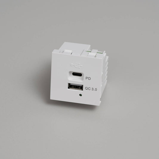 Buster + Punch Usb Module / Usb A+c Quickcharge / 45 Mm White