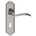 Carlisle Brass Madrid Lever on Backplate in polished chrome finish, featuring an elegant lever handle on a decorative backplate with a keyhole opening.