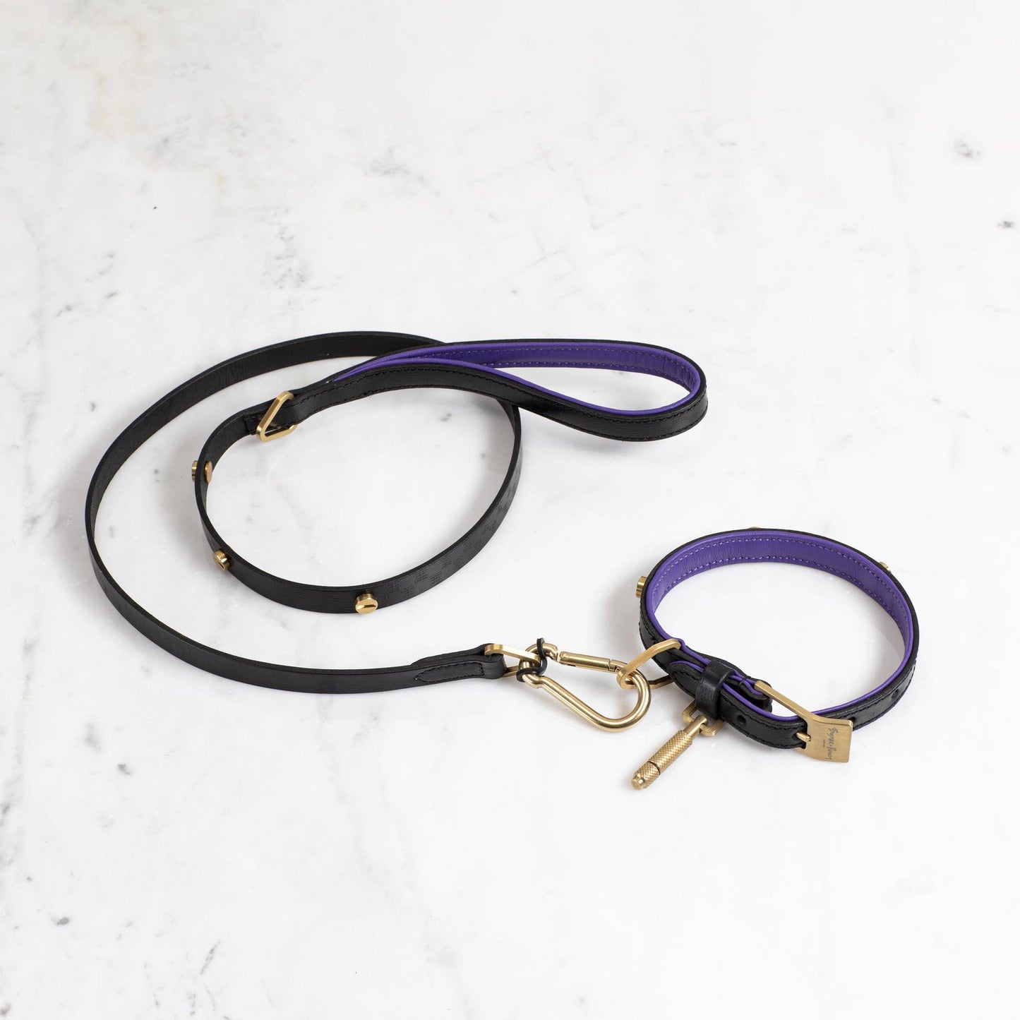 Buster + Punch Dog Collar / Cross / Black / Purple