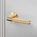 Door Handle Set Cross Sprung Brass