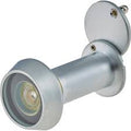 Zoo Hardware Door Viewer with Glass Lens featuring a 14mm diameter and 180° angle of vision, shown in a silver finish with a cylindrical body and rounded lens.