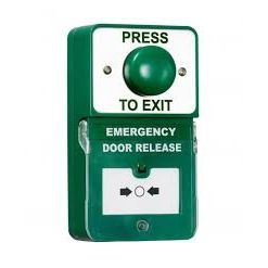 Dual Unit - Combined Emergency Door  Release and  Large Green "Press to Exit" Button