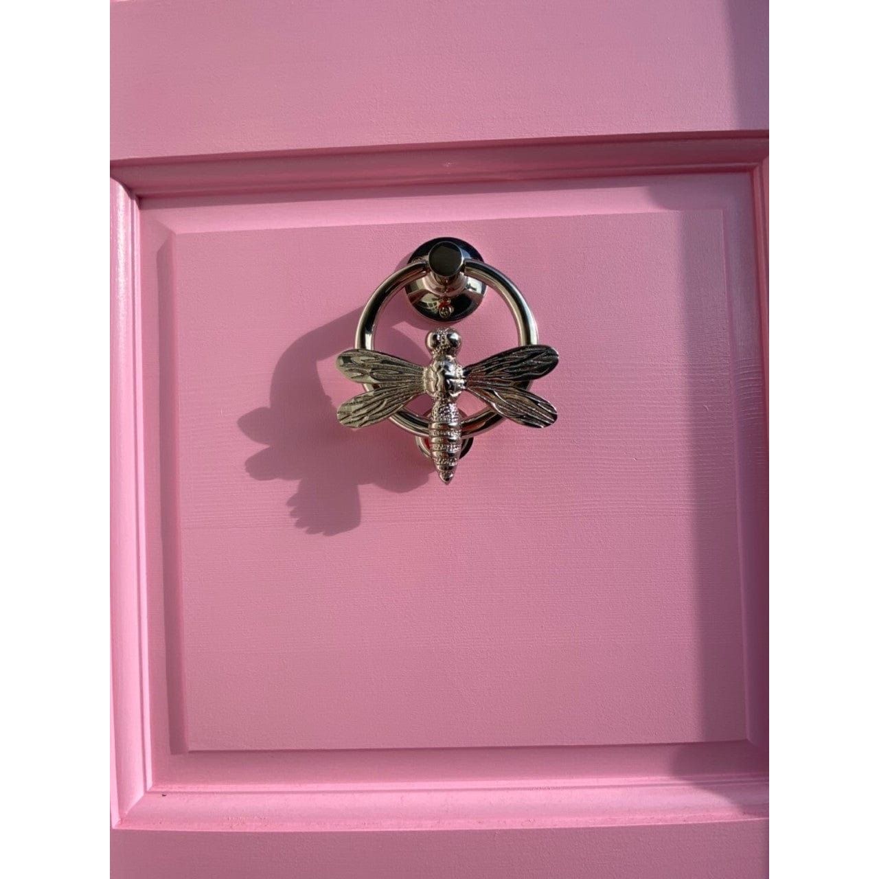 Brass Dragonfly Door Knocker with Ring - Nickel Finish - Brass bee