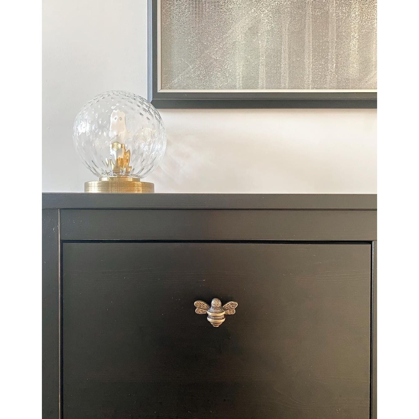 Brass Bee Drawer Cabinet Knob - Antique Brass Finish - Brass bee