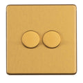 Eurolite Switches Satin Brass 2 Gang Dimmer - Satin brass