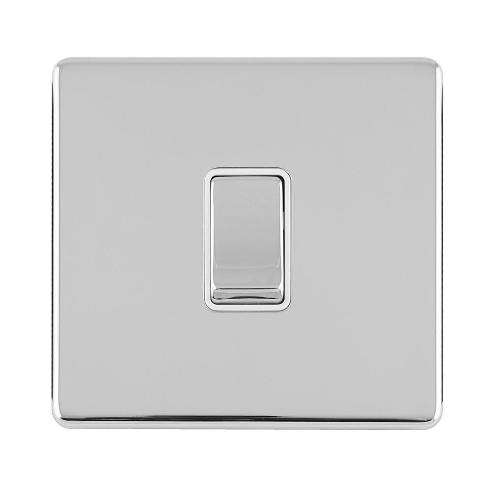 Eurolite Switches Polished Chrome Concealed 3mm 1 Gang 10Amp 2Way Switch - Polished Chrome