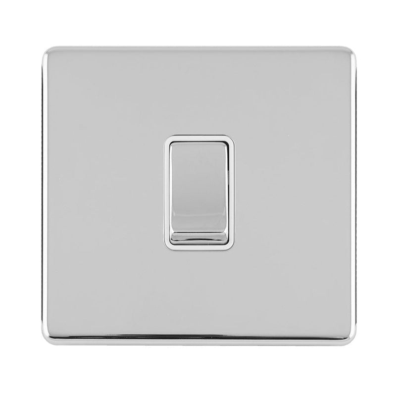 Eurolite Switches Polished Chrome Concealed 3mm 1 Gang 10Amp 2Way Switch - Polished Chrome