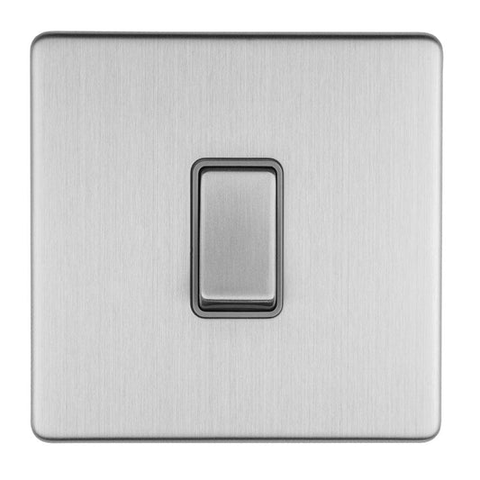 Eurolite Switches Stainless Steel Concealed 3mm 1 Gang 10Amp 2Way Switch - Stainless Steel