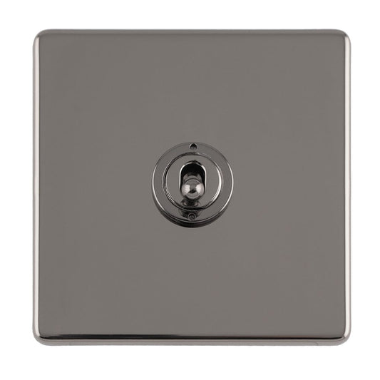 Eurolite Switches Black Nickel Concealed 3mm 1 Gang 10Amp 2Way Toggle Switch Black Nickel Plate - Black Nickel