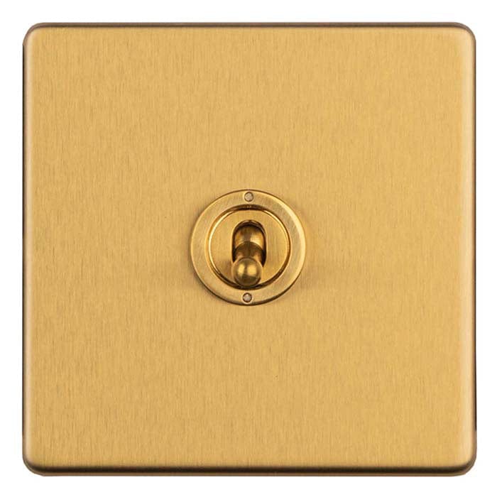 Eurolite Switches Satin Brass Concealed 3mm 1 Gang 2 Way Toggle Switch - Satin Brass