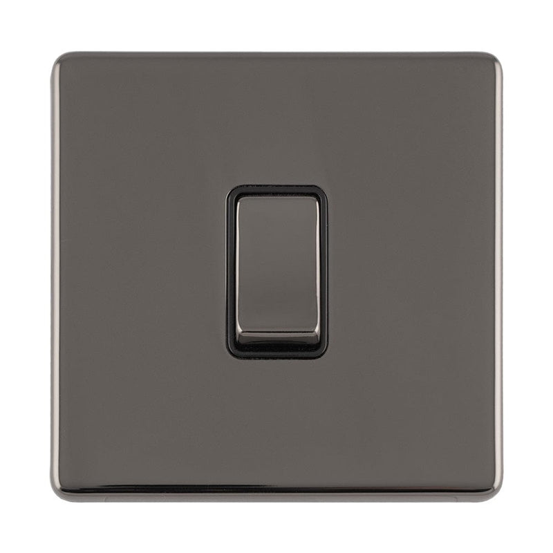 Eurolite Switches Black Nickel Concealed 3mm 1 Gang 20Amp Dp Switch & Neon - Black Nickel