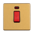 Eurolite Switches Satin Brass Concealed 3mm 1 Gang 45 Amp Switch With Neon Indicator - Satin Brass