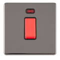 Eurolite Switches Black Nickel Concealed 3mm 1 Gang 45Amp Dp Switch With Neon - Black Nickel