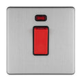 Eurolite Switches Stainless Steel Concealed 3mm 1 Gang 45Amp Dp Switch With Neon - Stainless Steel