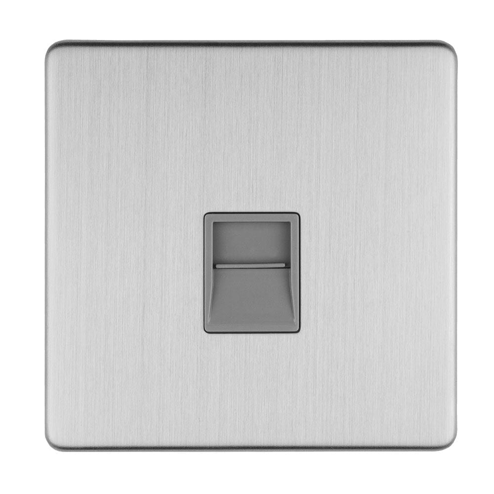 Eurolite Switches Stainless Steel Concealed 3mm 1 Gang Telephone Slave - Stainless Steel