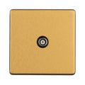 Eurolite Switches Satin Brass Concealed 3mm 1 Gang Tv Socket - Satin Brass
