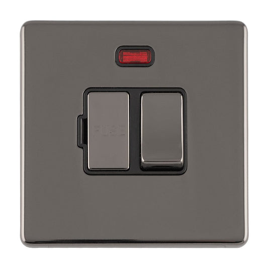Eurolite Switches Black Nickel Concealed 3mm 13Amp Switched Fuse Spur - Black Nickel