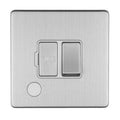 Eurolite Switches Stainless Steel Concealed 3mm 13Amp Switched Fuse Spur With Flex Outlet - Stainless Steel