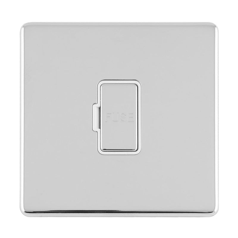 Eurolite Switches Polished Chrome Concealed 3mm 13Amp Unswitched Fuse Spur - Polished Chrome