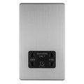 Eurolite Plug Sockets Stainless Steel Concealed 3mm 2 Gang Shaver Socket 230/115V - Stainless Steel