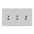 Eurolite Switches Polished Chrome Concealed 3mm 3 Gang 10Amp 2Way Toggle Switch Polished Chrome Plate - Polished Chrome