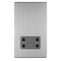 Eurolite Plug Sockets Stainless Steel Concealed 3mm 3 Gang Shaver Socket 230/115V - Stainless Steel