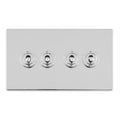 Eurolite Switches Polished Chrome Concealed 3mm 4 Gang 10Amp 2Way Toggle Switch Polished Chrome Plate - Polished Chrome