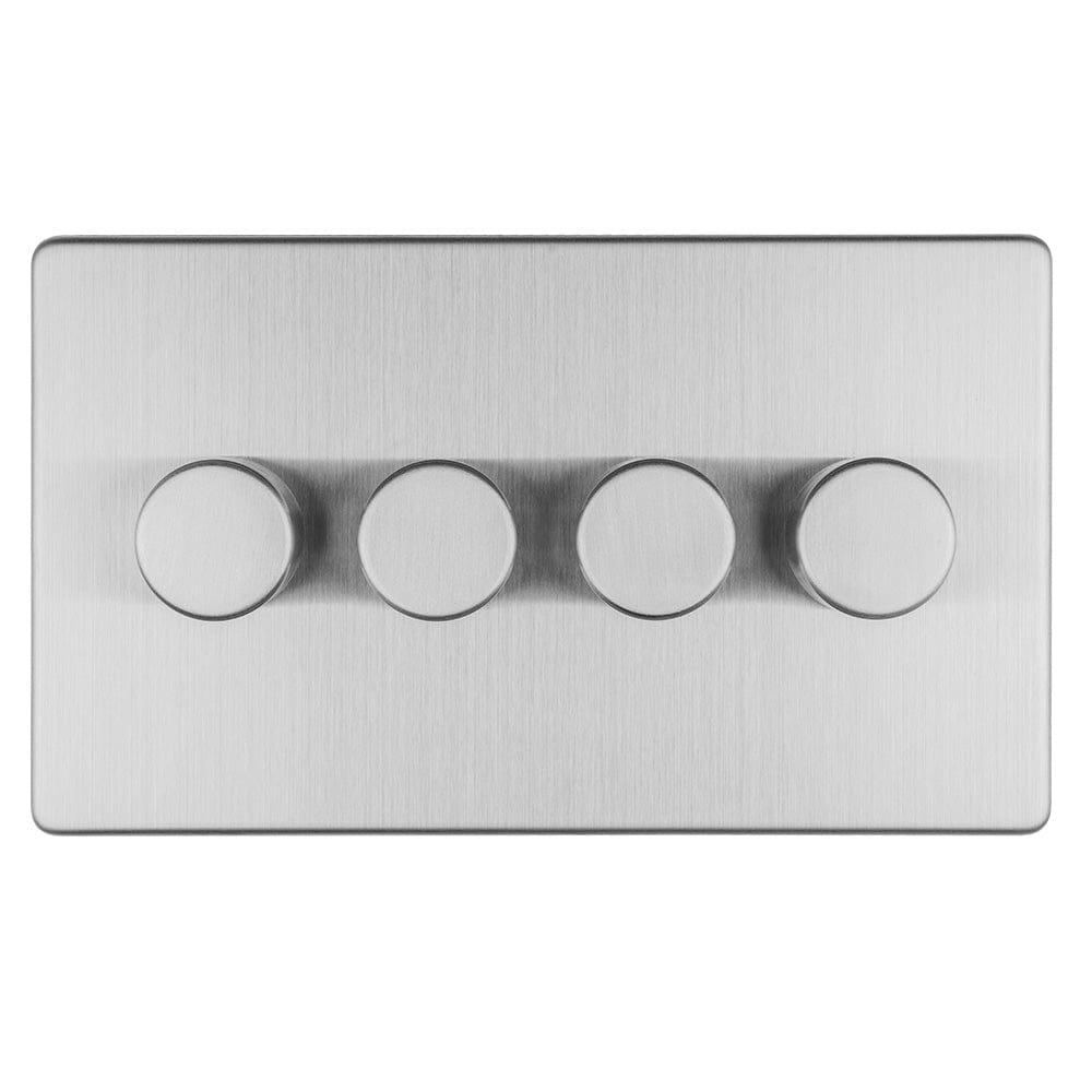 Eurolite Switches Stainless Steel Concealed 3mm 4 Gang Led Push On Off 2Way Dimmer - Stainless Steel