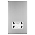 Eurolite Plug Sockets Stainless Steel Concealed 3mm 4 Gang Shaver Socket 230/115V - Stainless Steel