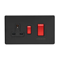 Eurolite Switches Matt Black Concealed 3mm 45Amp Switch With A Socket - Matt Black