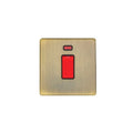 Eurolite Switches Antique Brass Concealed 3mm 45Amp Switch With Neon Indicator - Antique Brass