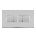 Eurolite Switches Polished Chrome Concealed 3mm 6 Gang 10Amp 2Way Switch - Polished Chrome