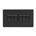 Eurolite Switches Matt Black Concealed 3mm 6 Gang Switch - Matt Black